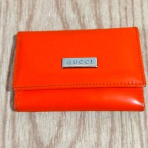 Gucci Blood Orange (red in some lighting) Leather Key Holder - 4 Loop